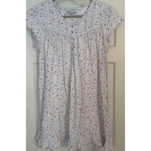 Eileen West Nightgown XL Floral Soft 100% Cotton Lace Cottagecore Grannycore